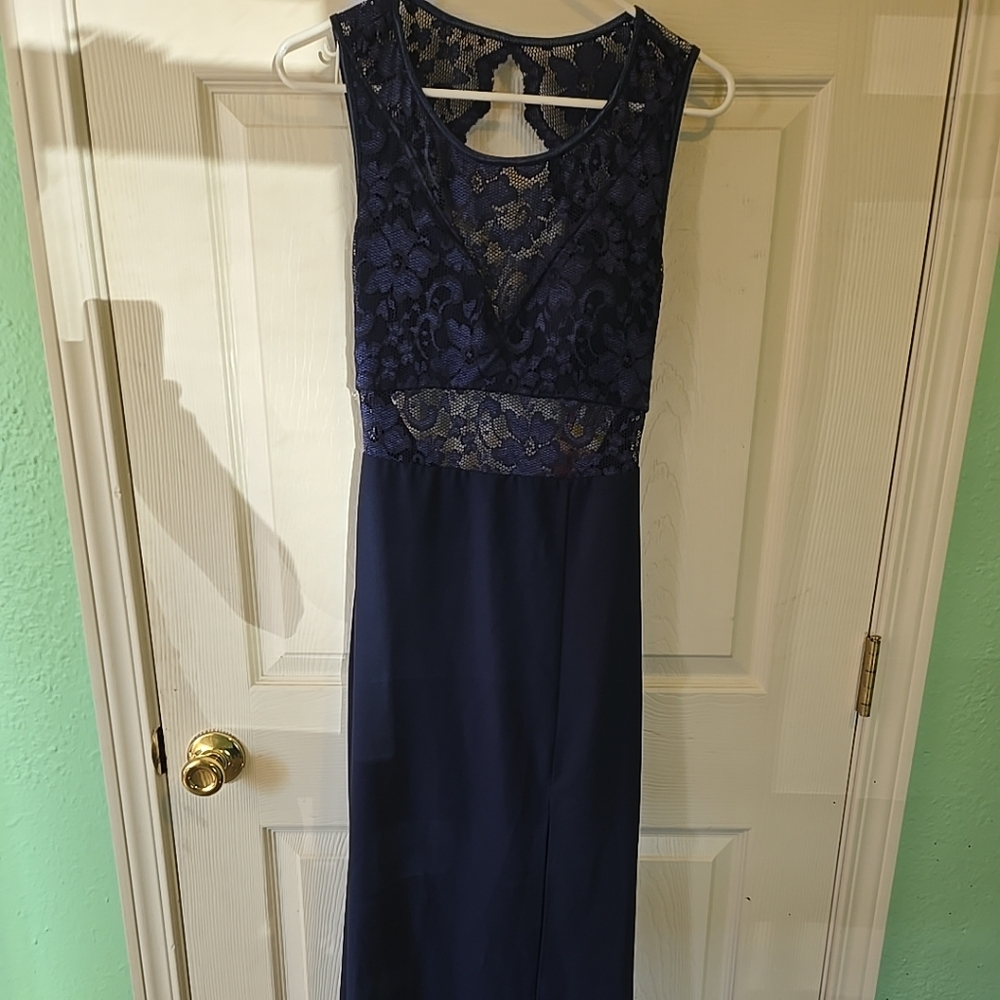 Nwt Beautiful navy blue Homecoming Brides Maid dress formal size m